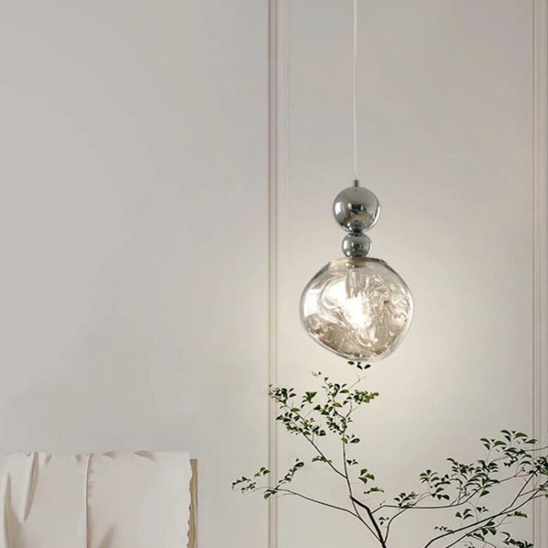 Hailie Retro LED Pendant Light Chrome Metal/Acrylic Bedroom