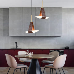 Hailie Industrial Pendant Light Red Glass Metal Living Room