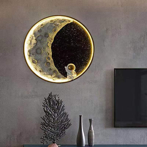 Black Flush Wall Light For Children's Room Elif Metal Ip20 Led