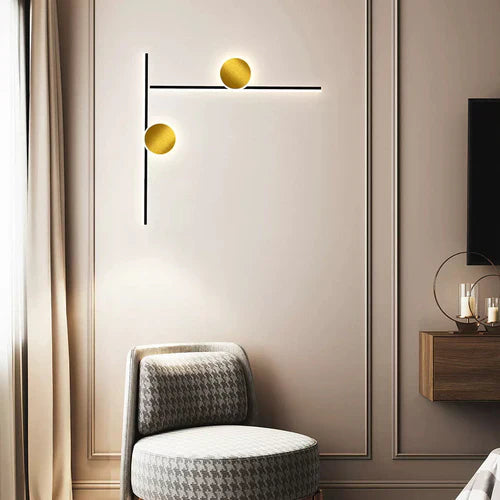 Gold Flush Wall Light For Study Room Emyr Acrylic Ip20