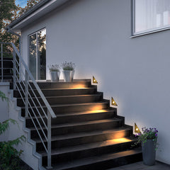 Black Modern Triangle Motion Sensor Outdoor Step Light