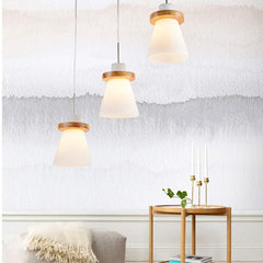 Hailie Minimalism LED Pendant Light Wood Glass Bedroom/Dining Room