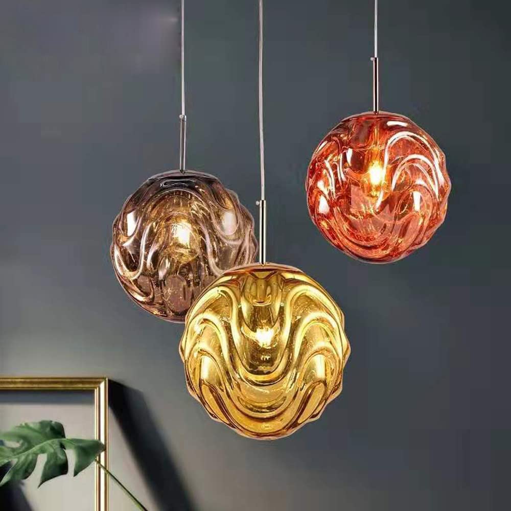 Hailie Modern Sphere Pendant Light Glass Gold/Black Dining Room