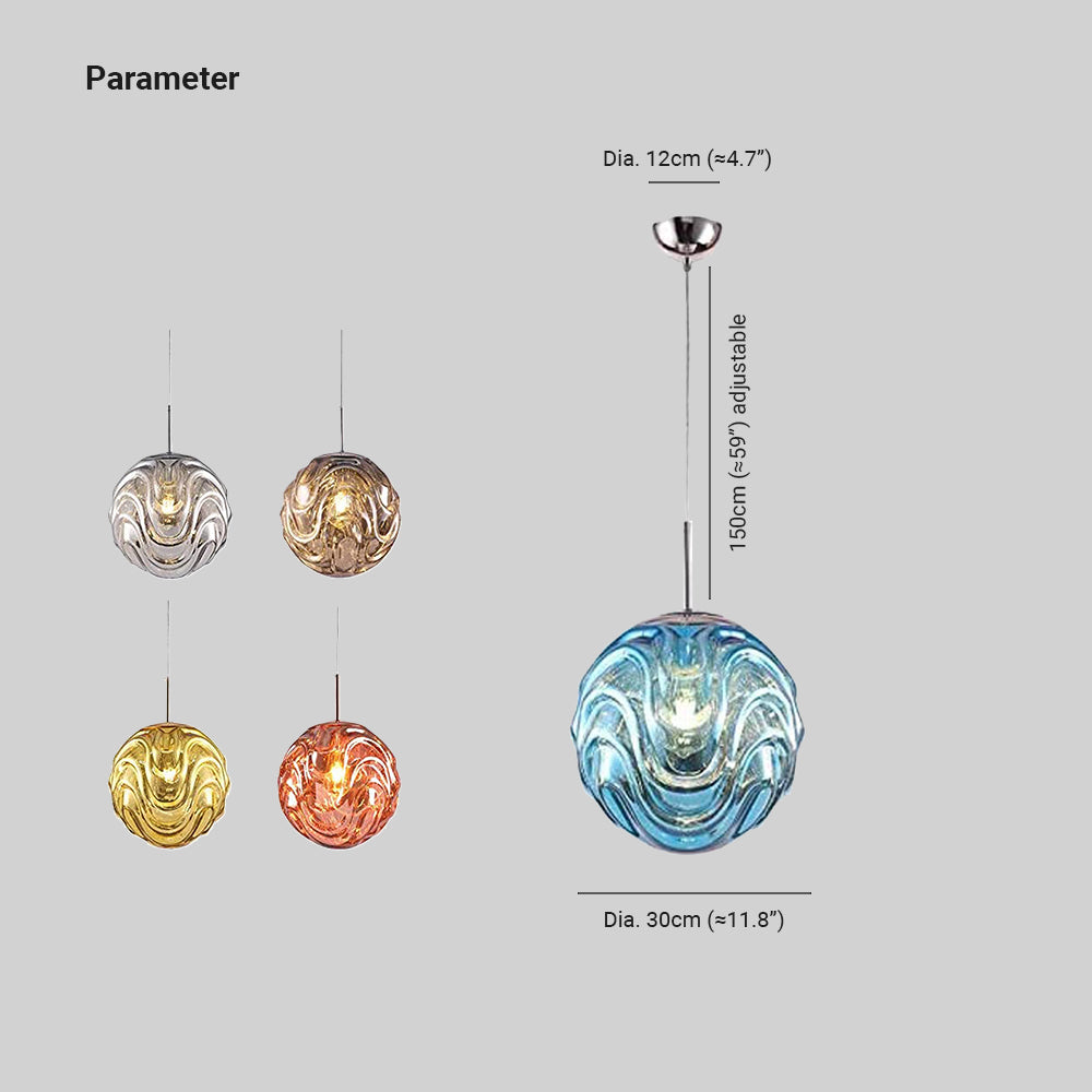 Hailie Modern Sphere Pendant Light Glass Gold/Black Dining Room