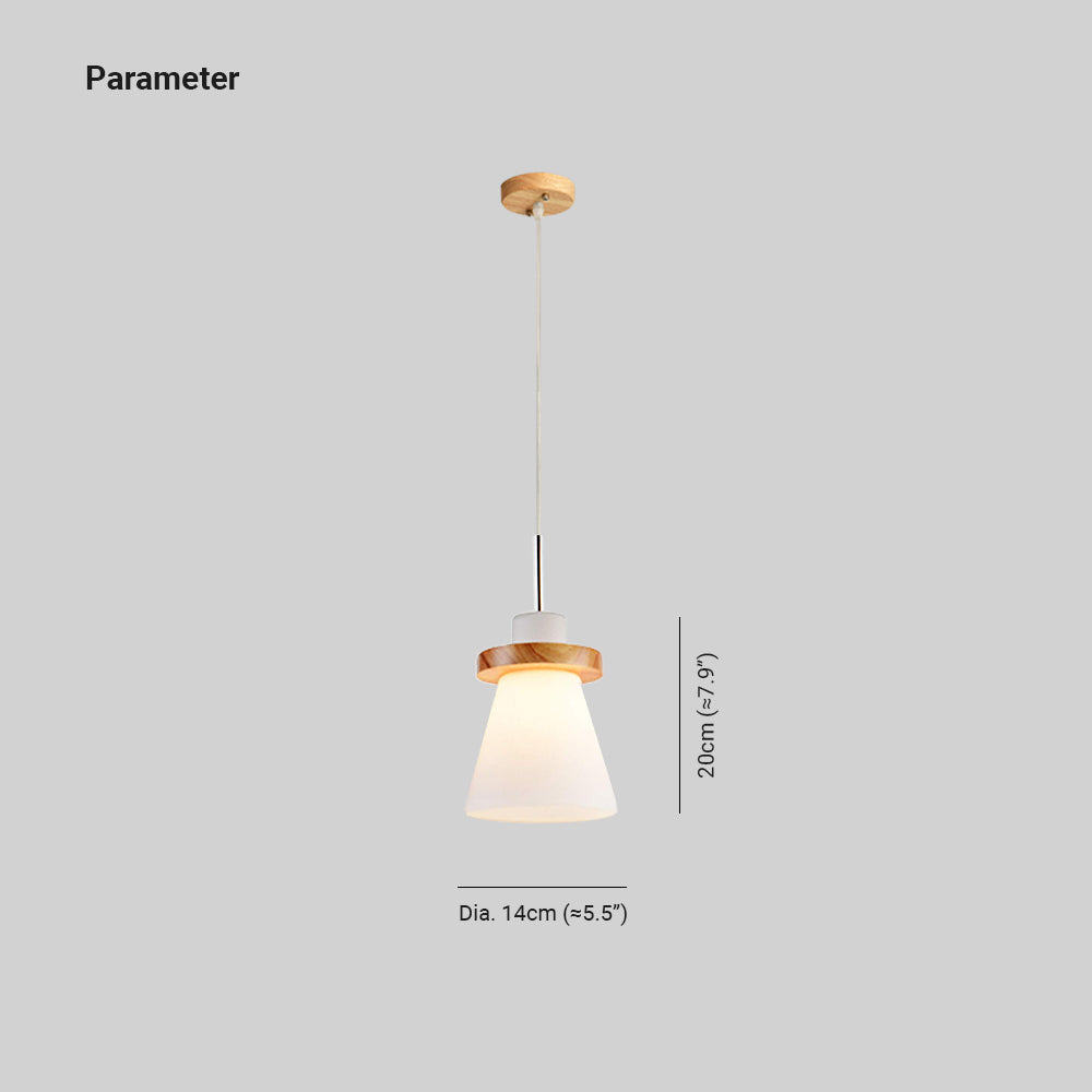 Hailie Minimalism LED Pendant Light Wood Glass Bedroom/Dining Room