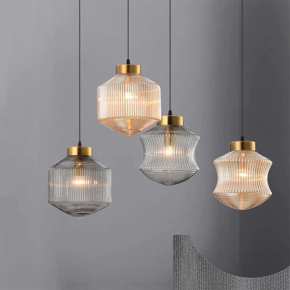 Hailie Modern  LED Pendant Light Smoke Gray Glass Bedroom