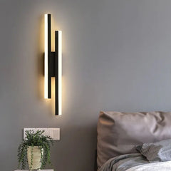 Black Flush Wall Light For Bedroom Alana Metal Dimmable