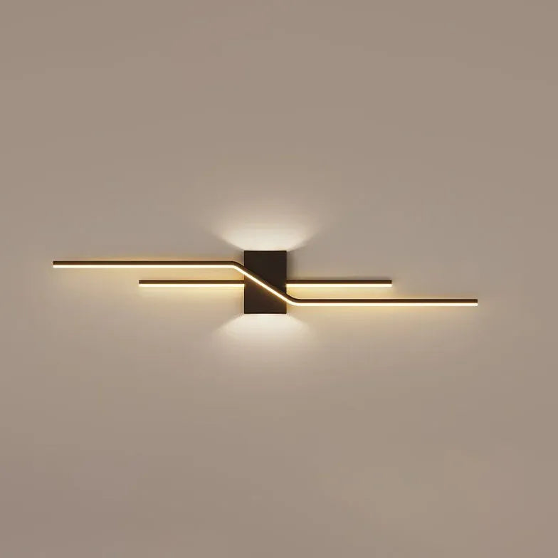 Flush Wall Light For Bathroom Linear Alana Metal Warm White Led Ip44