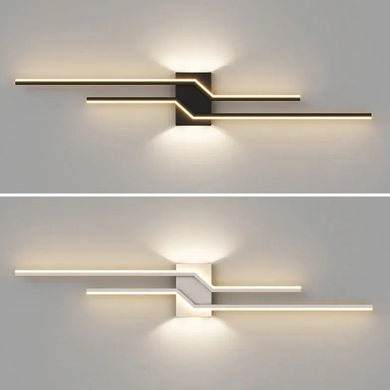 Flush Wall Light For Bathroom Linear Alana Metal Warm White Led Ip44