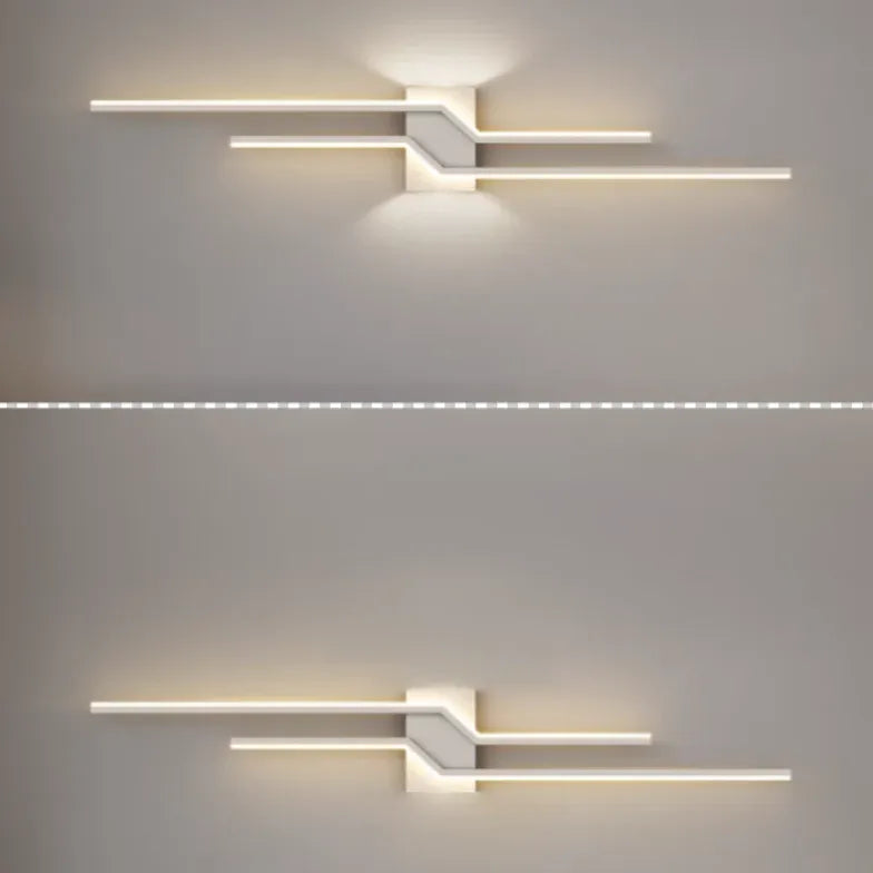 Flush Wall Light For Bathroom Linear Alana Metal Warm White Led Ip44