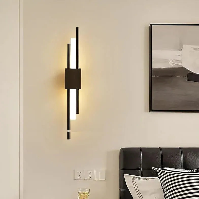 Black Flush Wall Light For Bedroom Modern Metal