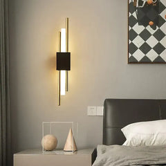 Black Flush Wall Light For Bedroom Modern Metal