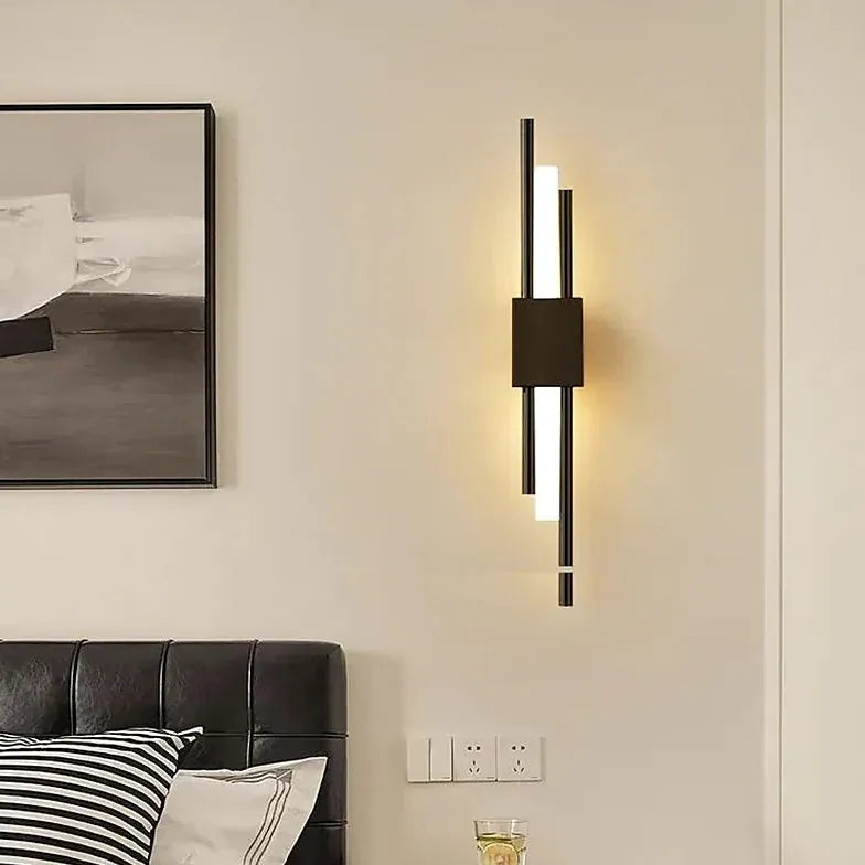 Black Flush Wall Light For Bedroom Modern Metal