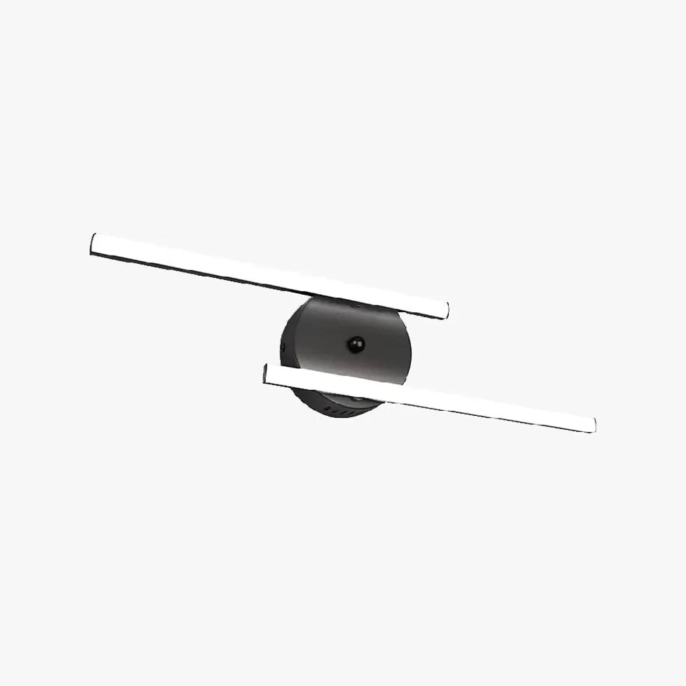 Black Mirror Light For Bathroom Linear Alana Metal Ip44 Led Warm White