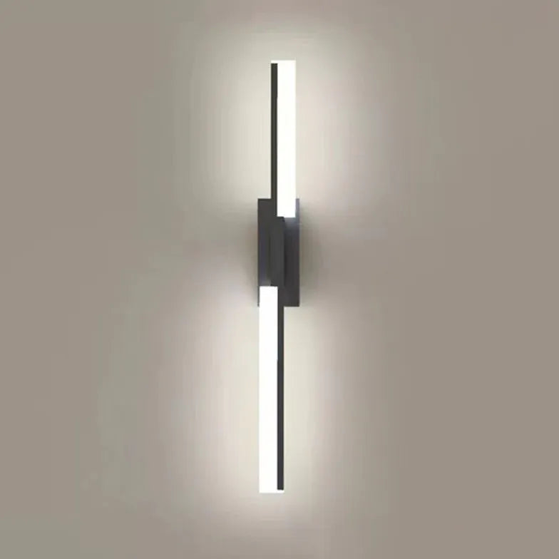 Black Up & Down Light For Bathroom Alana Metal Cool White