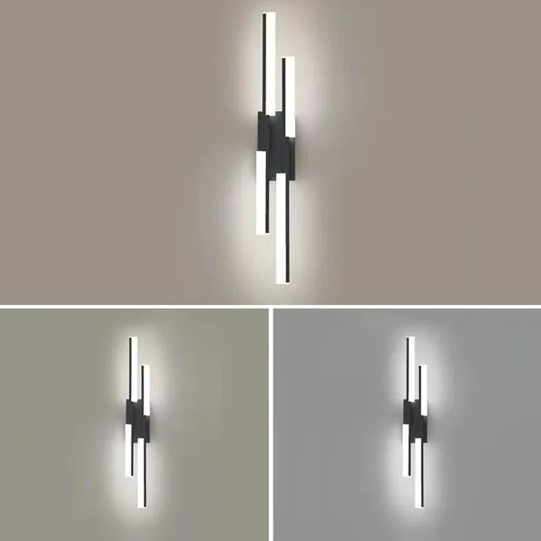 Black Up & Down Light For Bathroom Alana Metal Cool White