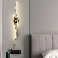 Black Flush Wall Light For Bathroom Linear Alana Metal Led Ip44