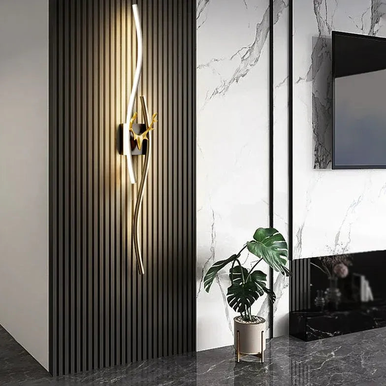 Black Flush Wall Light For Bathroom Linear Alana Metal Led Ip44