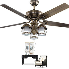 Ceiling Fan With Light For Study Room Alessio Metal & Acrylic Dimmable