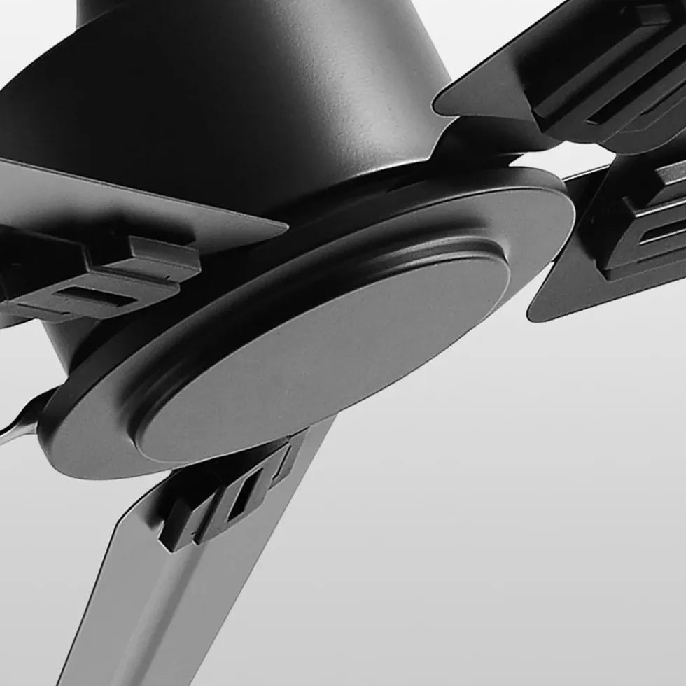 Black Ceiling Fan With Light For Study Room Alessio Metal & Acrylic