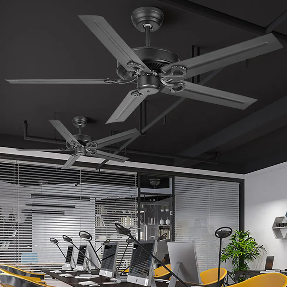 Black Ceiling Fan With Light For Study Room Alessio Metal Ip20