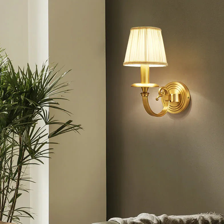 Double Arm Wall Light For Bedroom Alessio Metal & Fabric Ip20 Led