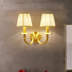 Double Arm Wall Light For Bedroom Alessio Metal & Fabric Ip20 Led