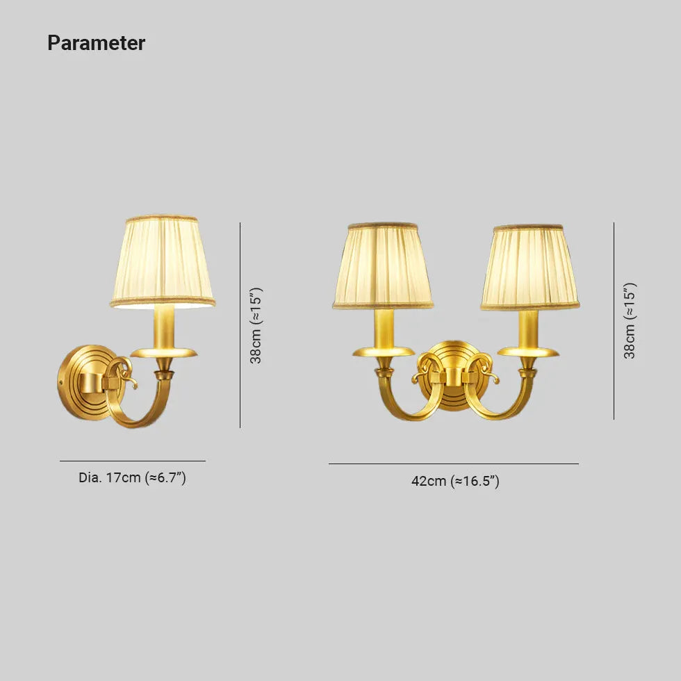 Double Arm Wall Light For Bedroom Alessio Metal & Fabric Ip20 Led