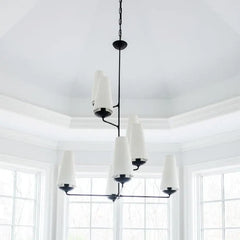 Black Modern Chandeliers For Bedroom Alessio Metal