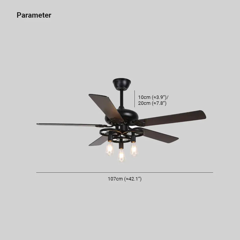 Black Ceiling Fan With Light For Bedroom Alessio Metal & Acrylic