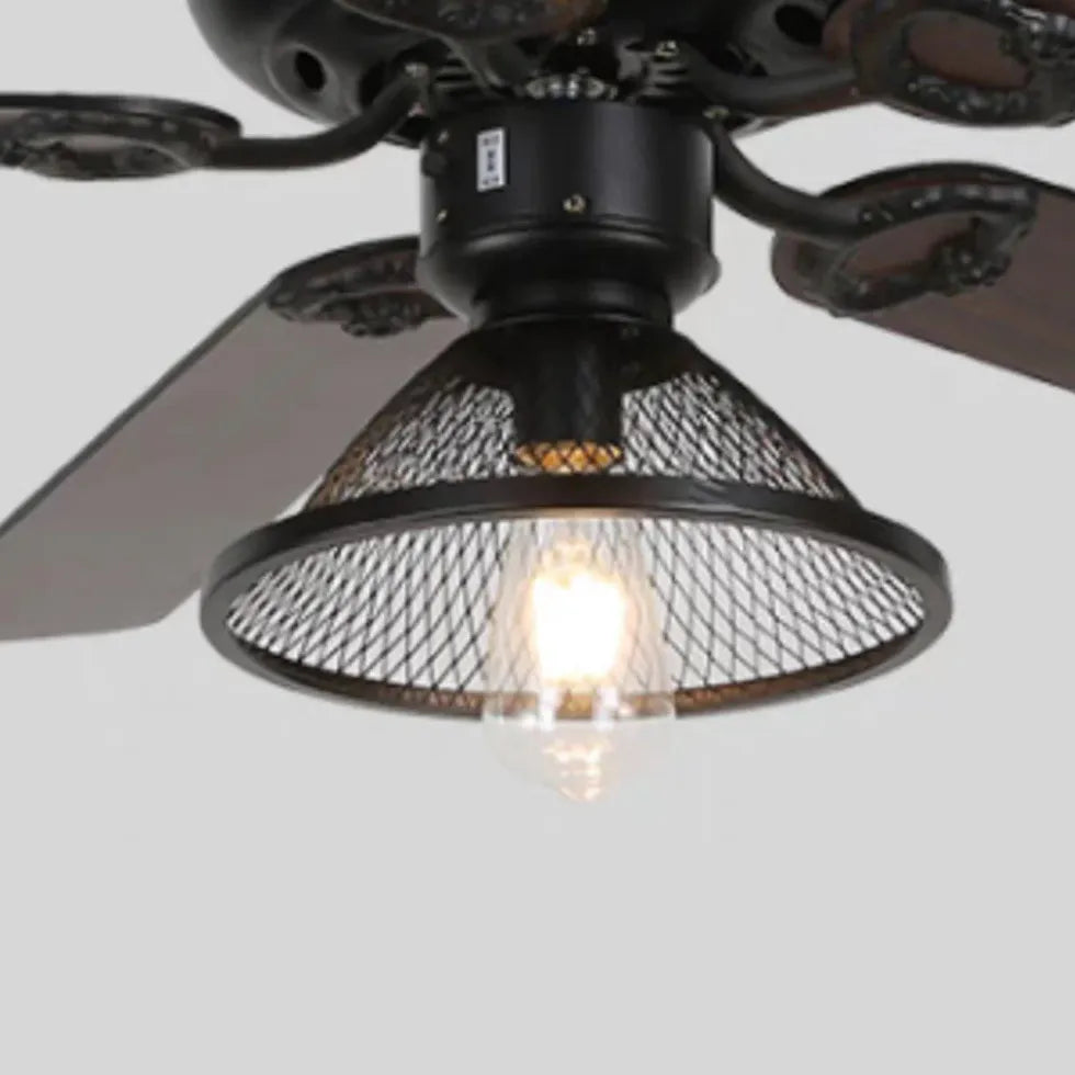 Black Ceiling Fan With Light For Bedroom Alessio Metal & Acrylic