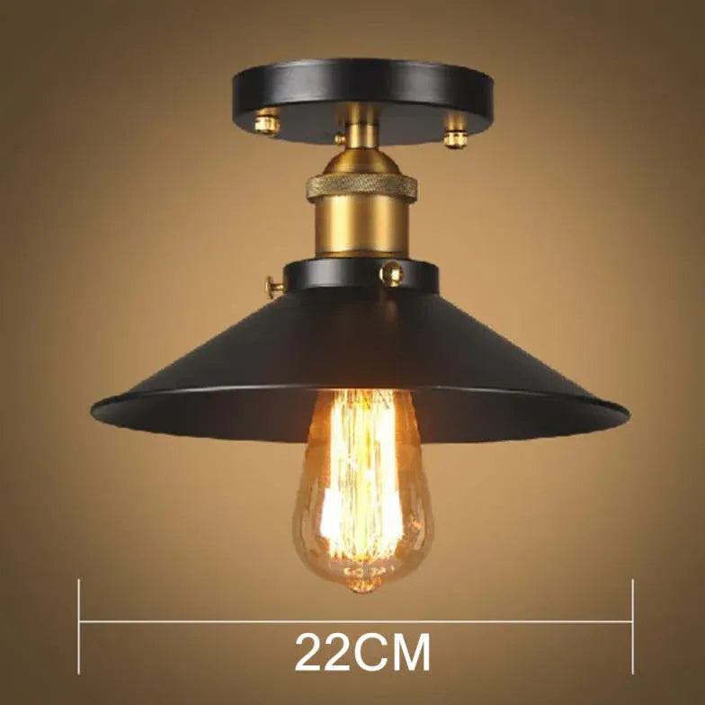 Industrial Cone Metal Black Flush Light