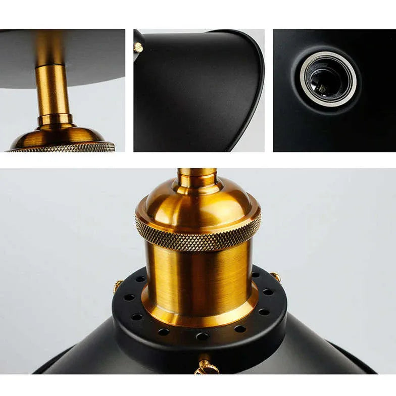 Industrial Cone Metal Black Flush Light