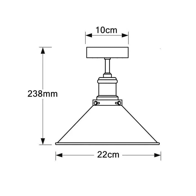 Industrial Cone Metal Black Flush Light