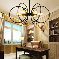 Black Statement Pendant Light For Bedroom Alessio Metal Led