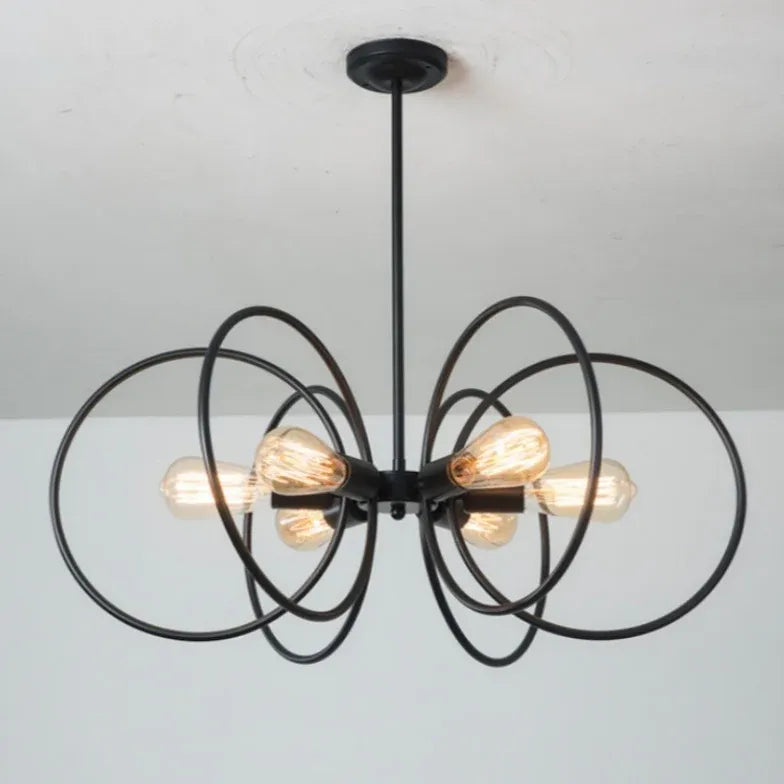 Black Statement Pendant Light For Bedroom Alessio Metal Led