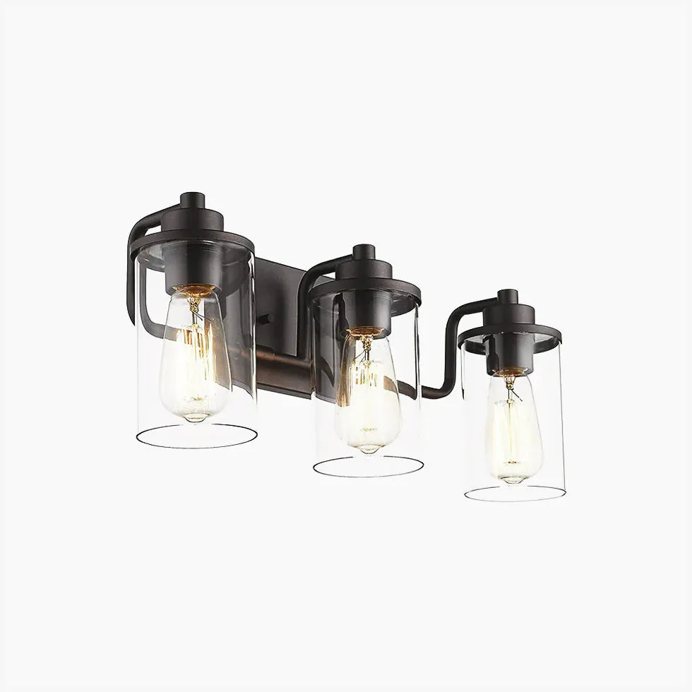 Black Multi Arm Wall Light For Bathroom Alessio Metal & Glass Ip44