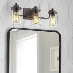 Black Multi Arm Wall Light For Bathroom Alessio Metal & Glass Ip44