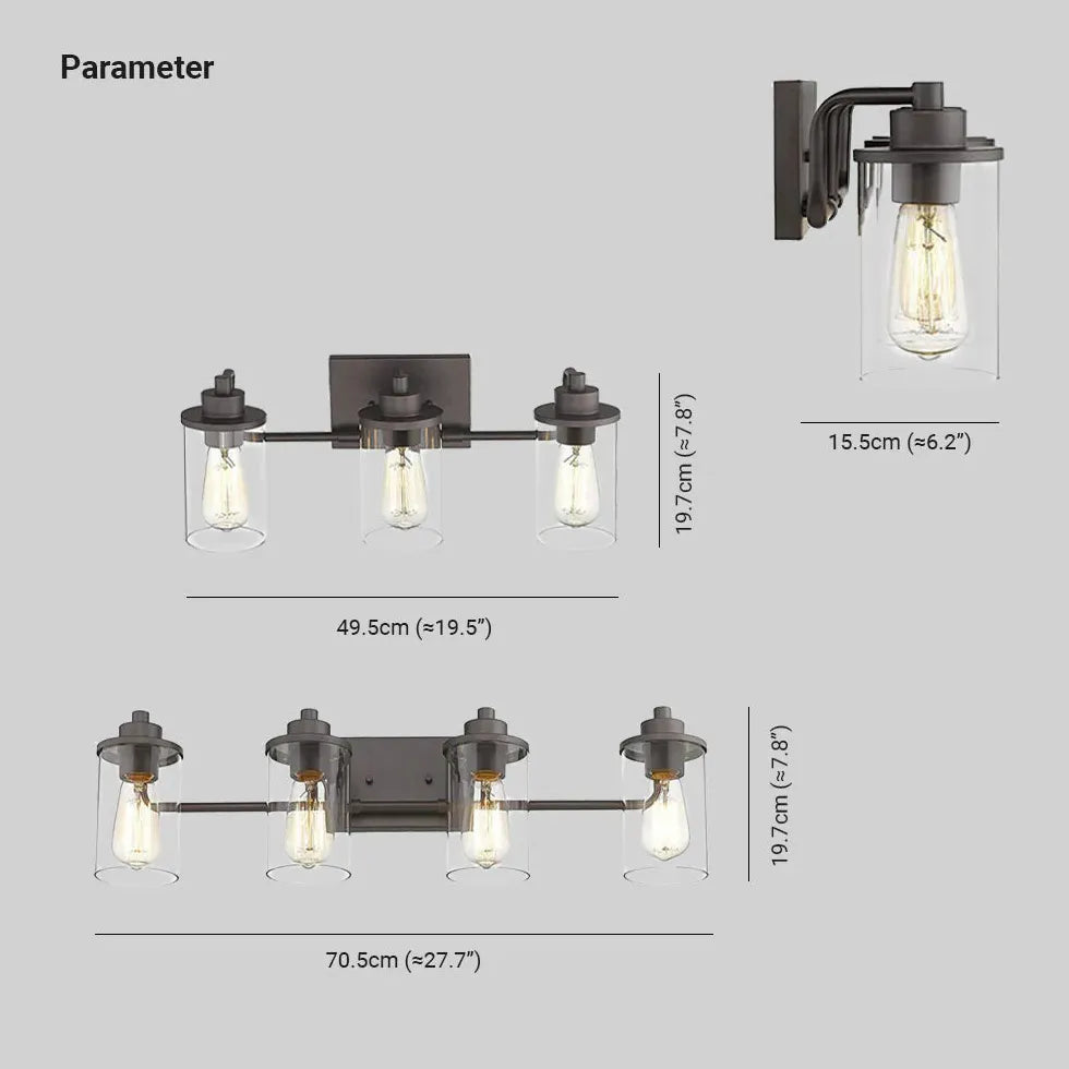 Black Multi Arm Wall Light For Bathroom Alessio Metal & Glass Ip44