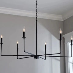 Black Chandelier For Bedroom Alessio Metal Led