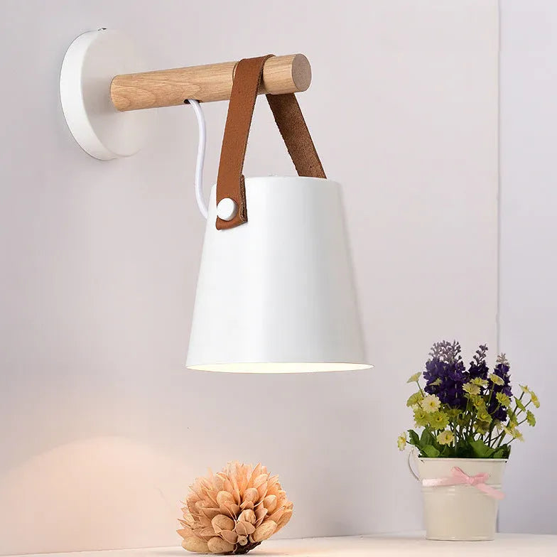 Plug-in Wall Light For Study Room Alessio Wood Ip20