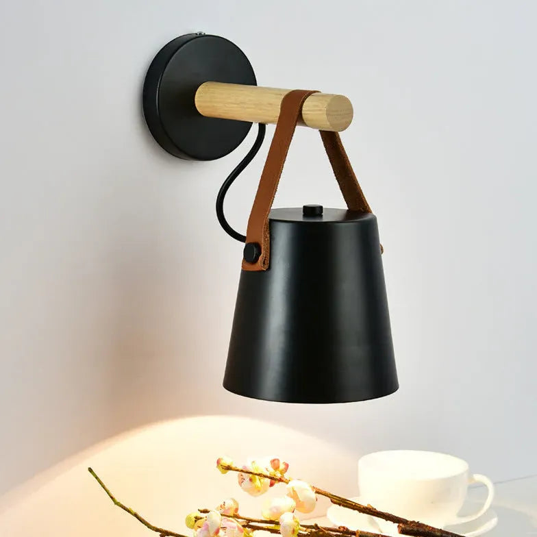 Plug-in Wall Light For Study Room Alessio Wood Ip20