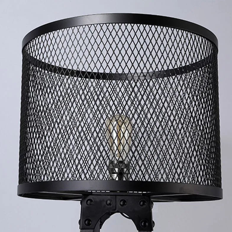 Black Floor Lamp For Bedroom Cylinder Alessio Metal Ip20 Plug Led