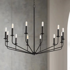 Black Statement Pendant Light For Living Room Alessio Metal Ip20