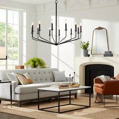 Black Statement Pendant Light For Living Room Alessio Metal Ip20