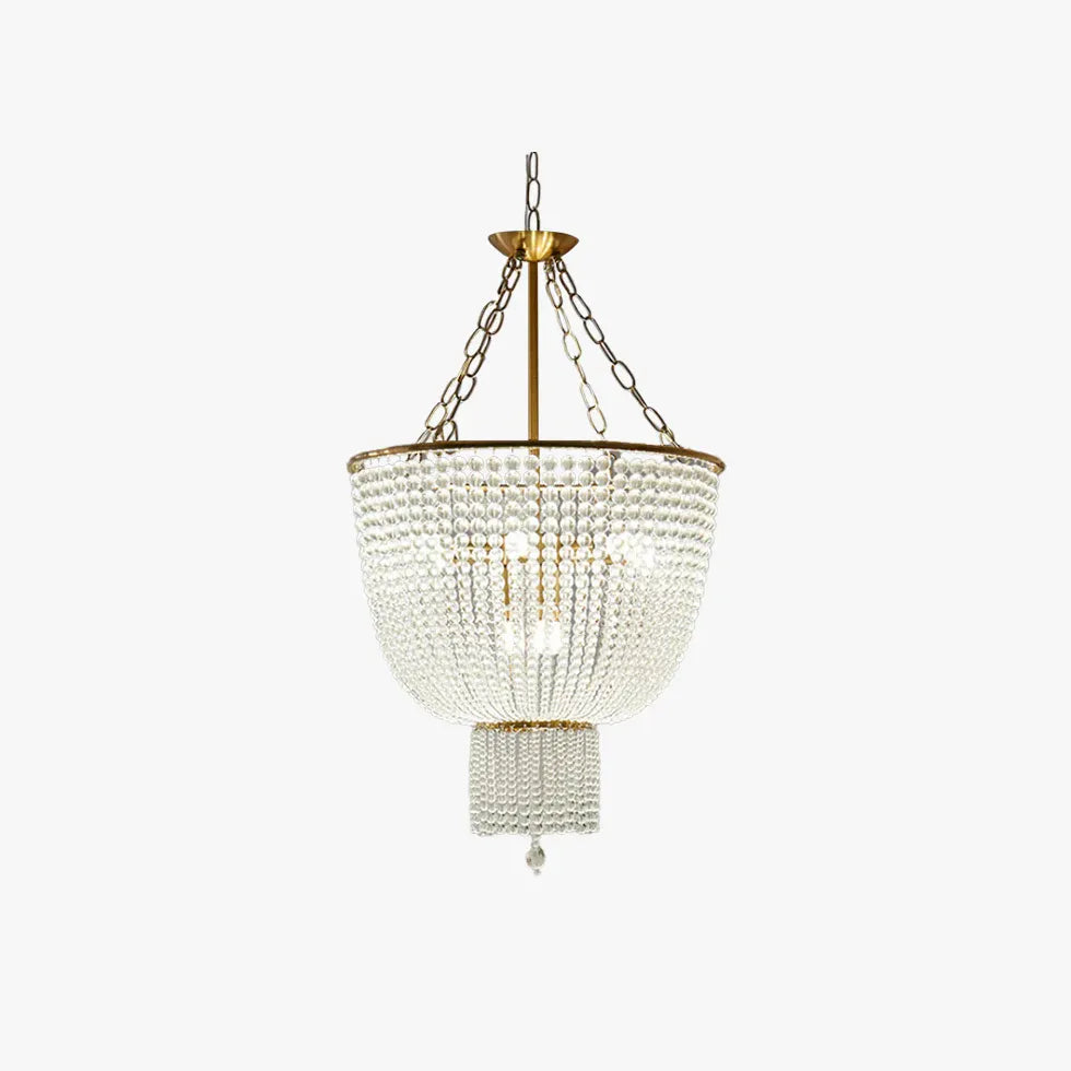 Gold Statement Pendant Light For Bedroom Alessio Metal & Crystal Ip20 Without Bulbs