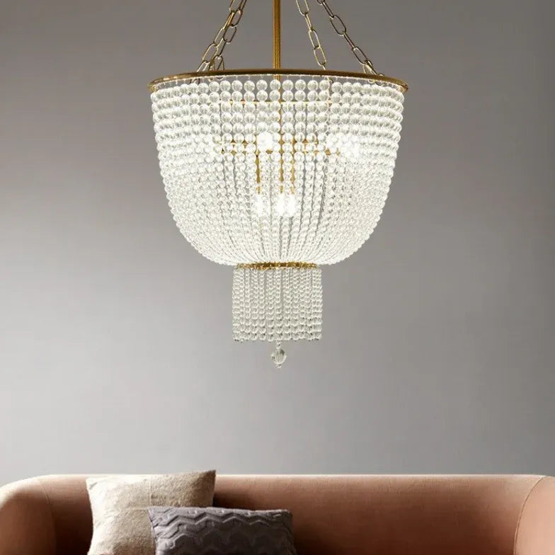 Gold Statement Pendant Light For Bedroom Alessio Metal & Crystal Ip20 Without Bulbs