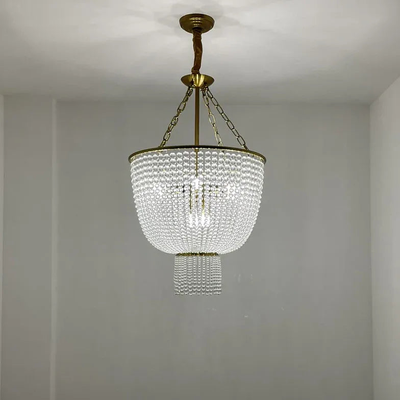 Gold Statement Pendant Light For Bedroom Alessio Metal & Crystal Ip20 Without Bulbs