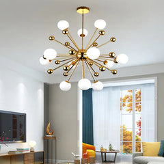 Gold Chandelier For Bedroom Alessio Metal & Glass Led Ip20