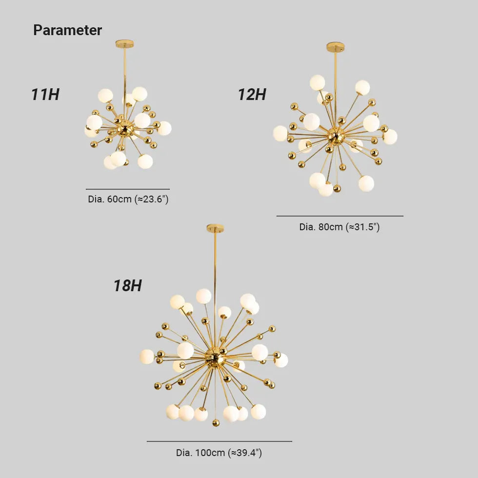 Gold Chandelier For Bedroom Alessio Metal & Glass Led Ip20